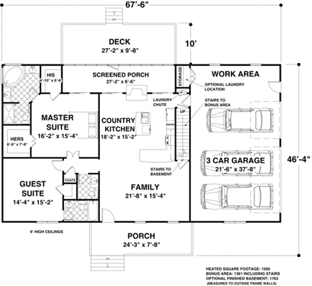 House Plan 93480 First Level Plan