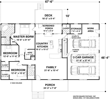 House Plan 93482 First Level Plan