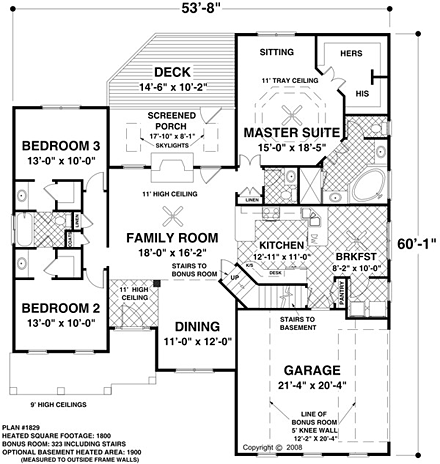 House Plan 93489 First Level Plan