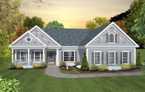 Plan 93489 | Traditional Style with 3 Bed, 2 Bath, 1 Car Garage