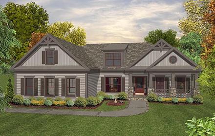 Cottage Country Craftsman Elevation of Plan 93491