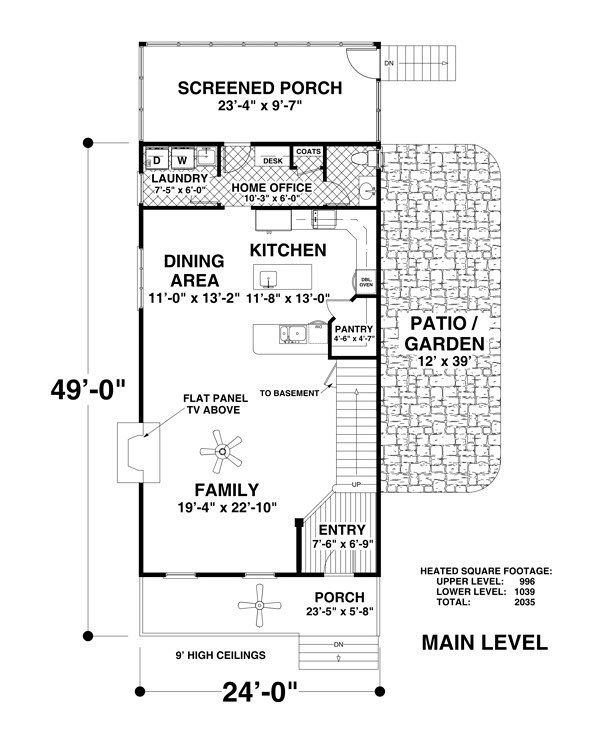 Colonial Southern Level One of Plan 93494