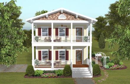 Colonial Southern Elevation of Plan 93494