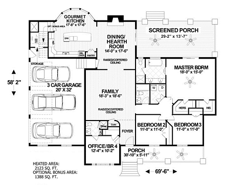 House Plan 93495 First Level Plan
