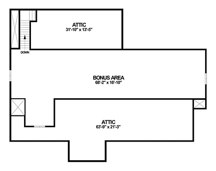 House Plan 93495 Second Level Plan