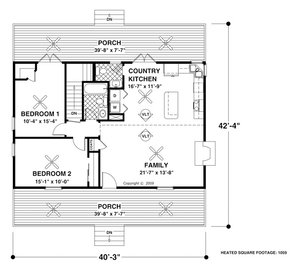 Cabin Country Ranch Level One of Plan 93497