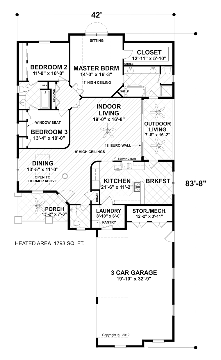 Cottage Country Craftsman Level One of Plan 93498