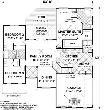 House Plan 93499 First Level Plan