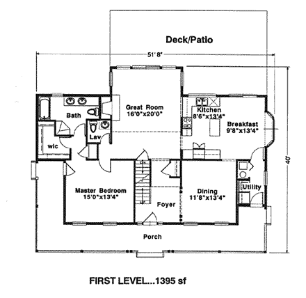 House Plan 94003 First Level Plan