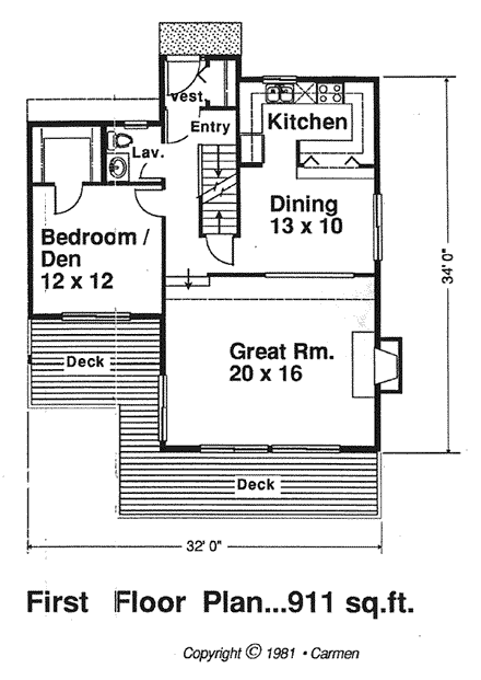 House Plan 94014 First Level Plan