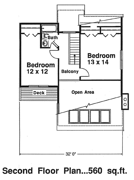 House Plan 94014 Second Level Plan