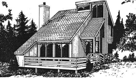 Contemporary Elevation of Plan 94015