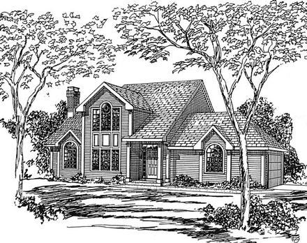 Contemporary Country Traditional Elevation of Plan 94016