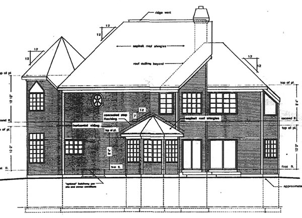 Contemporary Victorian Rear Elevation of Plan 94017