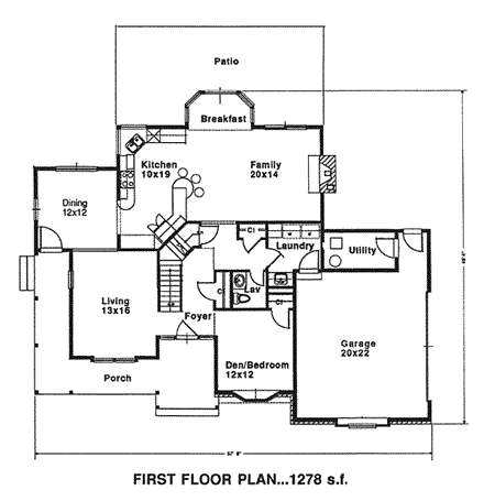 House Plan 94021 First Level Plan