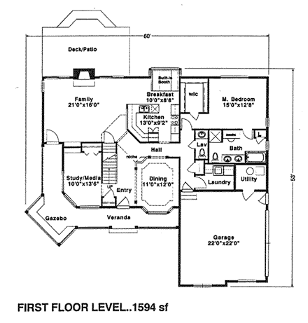 House Plan 94022 First Level Plan