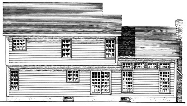 Country Southern Rear Elevation of Plan 94100