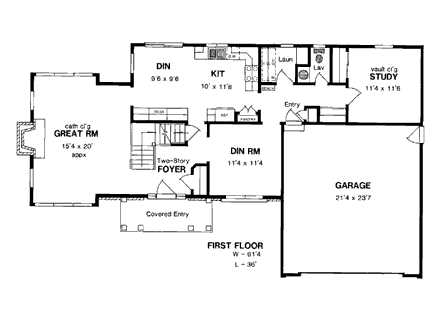 House Plan 94106 First Level Plan