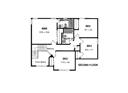 House Plan 94106 Second Level Plan