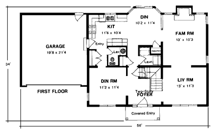 House Plan 94109 First Level Plan