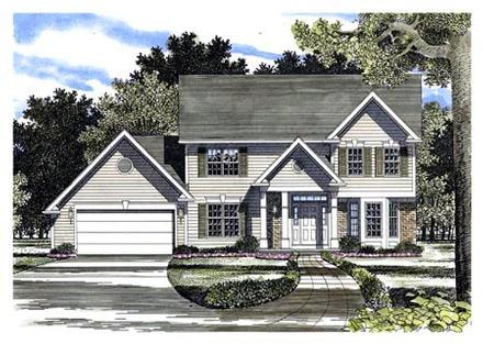 Colonial Country Elevation of Plan 94111