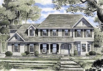 Colonial Country European Elevation of Plan 94113