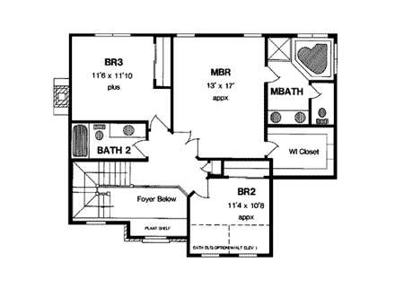 House Plan 94120 Second Level Plan