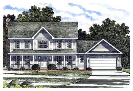 Colonial Southern Elevation of Plan 94121