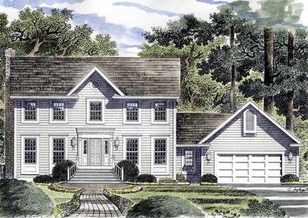 Colonial Southern Elevation of Plan 94122