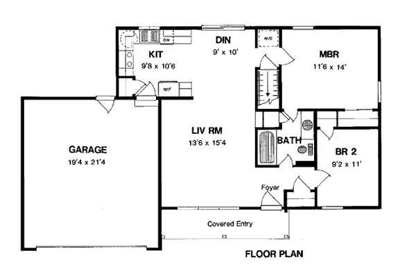 One-Story Ranch Level One of Plan 94126