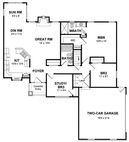 House Plan 94128 First Level Plan