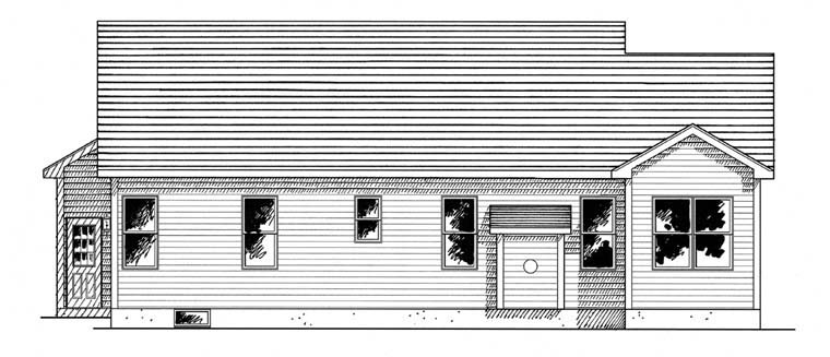 Cottage Ranch Rear Elevation of Plan 94128