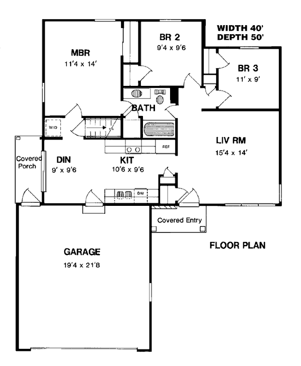 One-Story Ranch Level One of Plan 94129