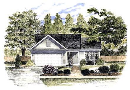 One-Story Ranch Elevation of Plan 94129