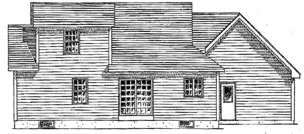 Country Rear Elevation of Plan 94131