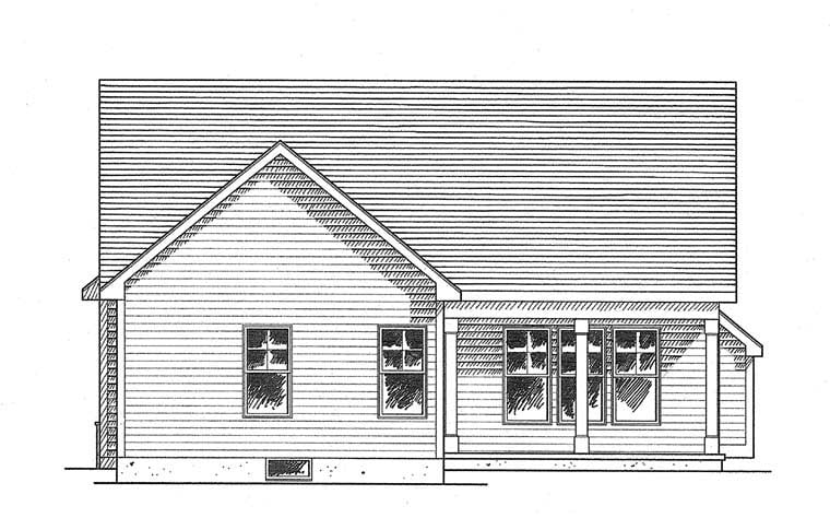 Cottage Ranch Rear Elevation of Plan 94132