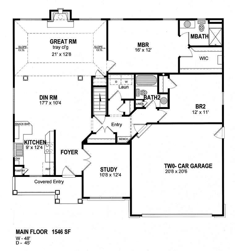 Cape Cod Coastal Cottage Craftsman Ranch Level One of Plan 94133