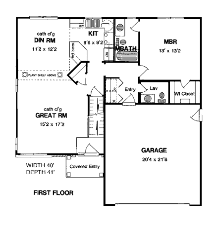House Plan 94135 First Level Plan