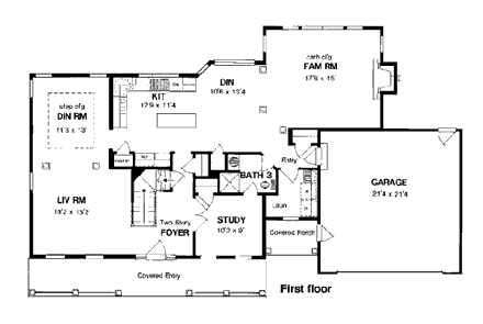 House Plan 94137 First Level Plan