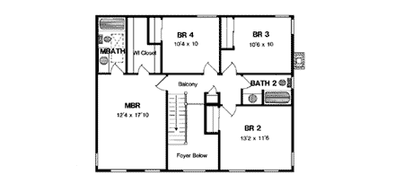 House Plan 94141 Second Level Plan