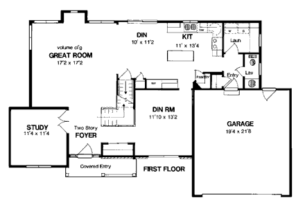 House Plan 94142 First Level Plan