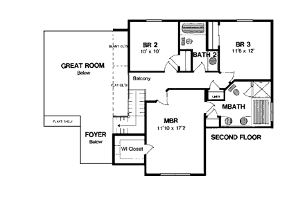 House Plan 94142 Second Level Plan