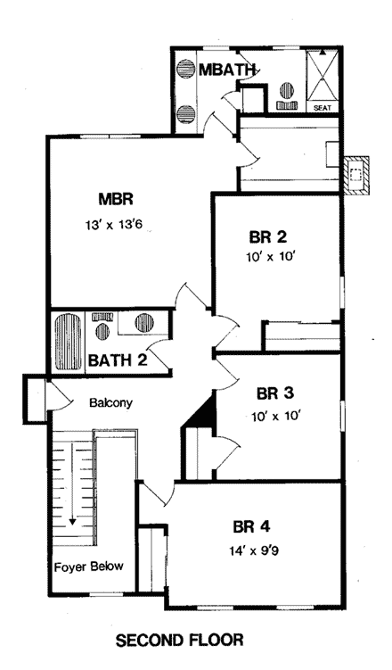 House Plan 94146 Second Level Plan