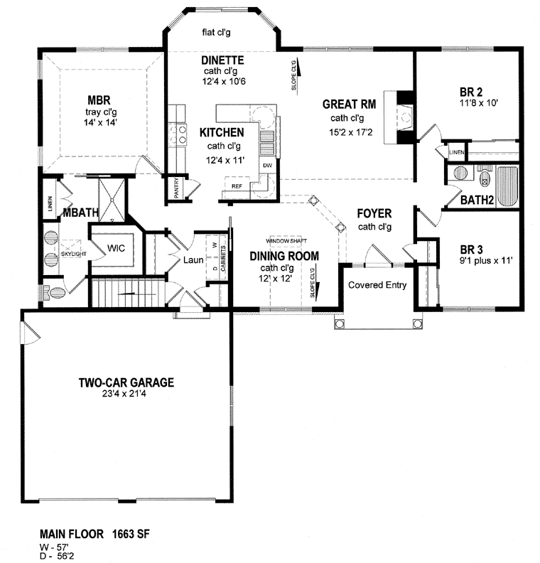 Ranch Traditional Level One of Plan 94148