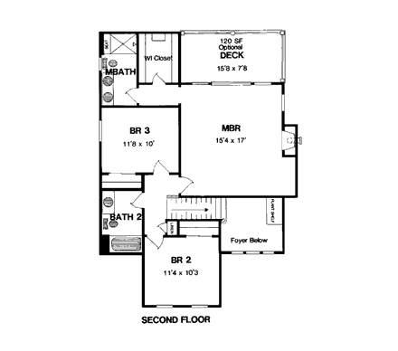 House Plan 94149 Second Level Plan