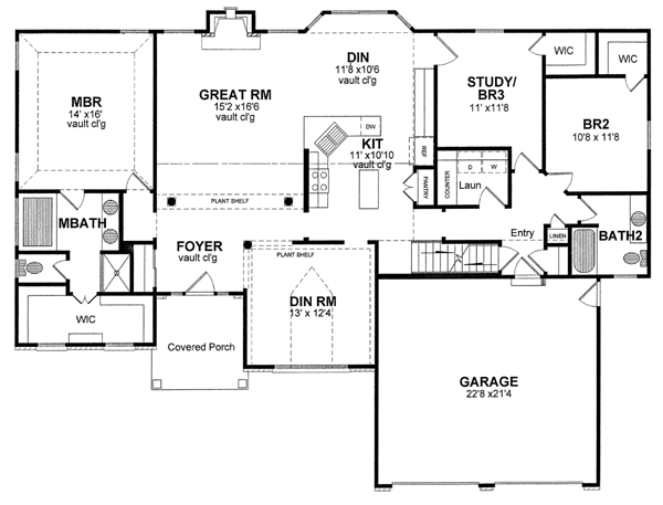 Ranch Level One of Plan 94158