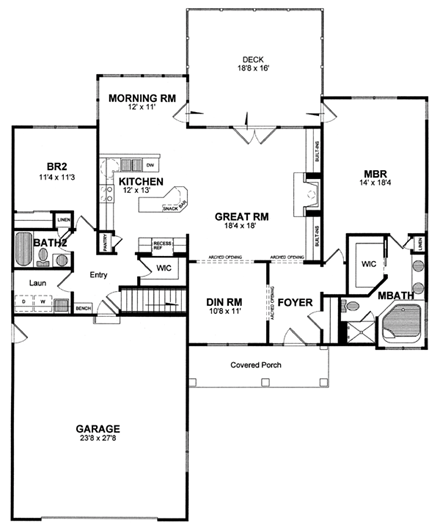 House Plan 94159 First Level Plan