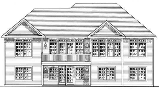 One-Story Ranch Rear Elevation of Plan 94159