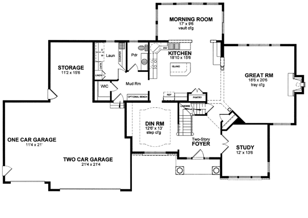 Colonial Traditional Level One of Plan 94166