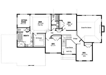 House Plan 94166 Second Level Plan